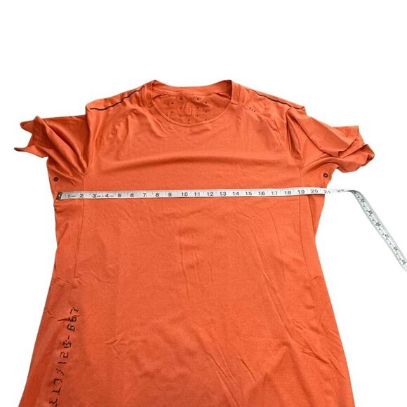 Lululemon Men's Textured Training Short Sleeve T-Shirt Heathered Coral Sz Large - Picture 5 of 7